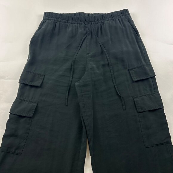 A New Day Black Soft Canvas Wide Leg Cargo Pant L - Picture 2 of 7